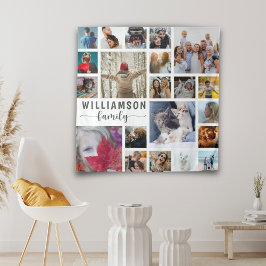 Tapiz Collage de fotos de nombre familiar moderno 21