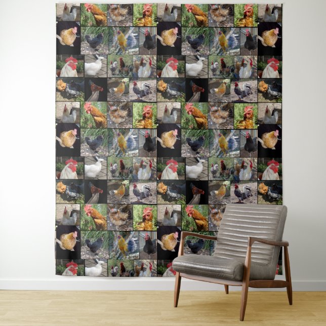 Tapiz Collage de fotos de pollo, (In situ)