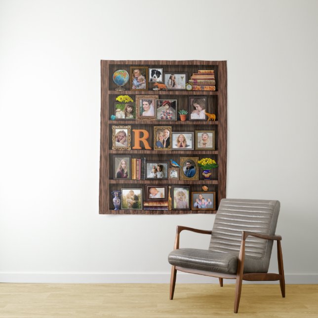 Tapiz Collage de fotos familiar Viejo Bookcase Personali (In situ)