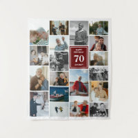 Collage de fotos marrón feliz nombre de cumpleaños