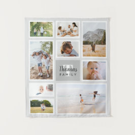 Tapiz Collage de fotos moderno de la familia monocromáti