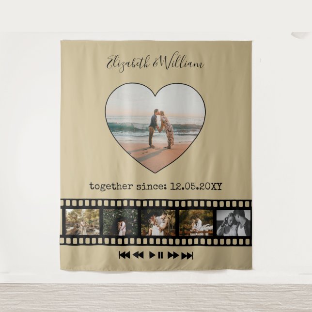 Tapiz Collage de seis fotos película inspiradora fondo f (Anverso)