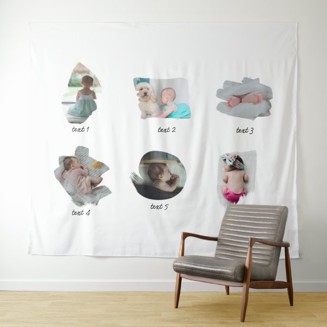 Tapiz Collage moderno de fotos de bebés (In situ (horizontal))