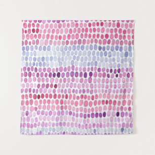 Tapiz Color de agua rayado: Polka gris rosado