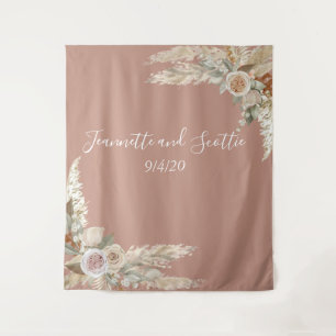 Tapiz Colores de la Tierra Boda Pampas Grass Tan Rose Ta