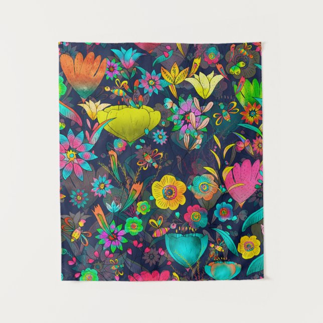 Tapiz Colorful botanical pattern (Anverso)