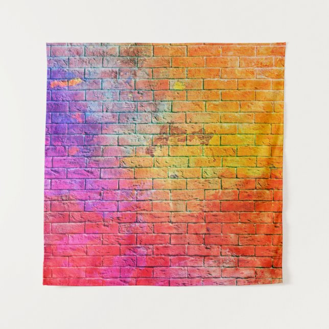 Tapiz Colorful brick wall backgroundwall,color,backgroun (Anverso)
