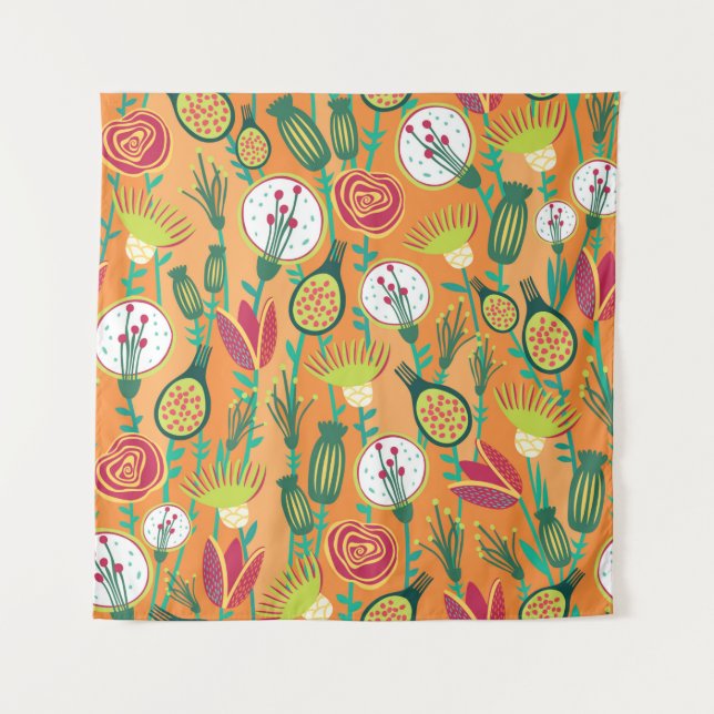 Tapiz Colorful floral seamless pattern (Anverso)