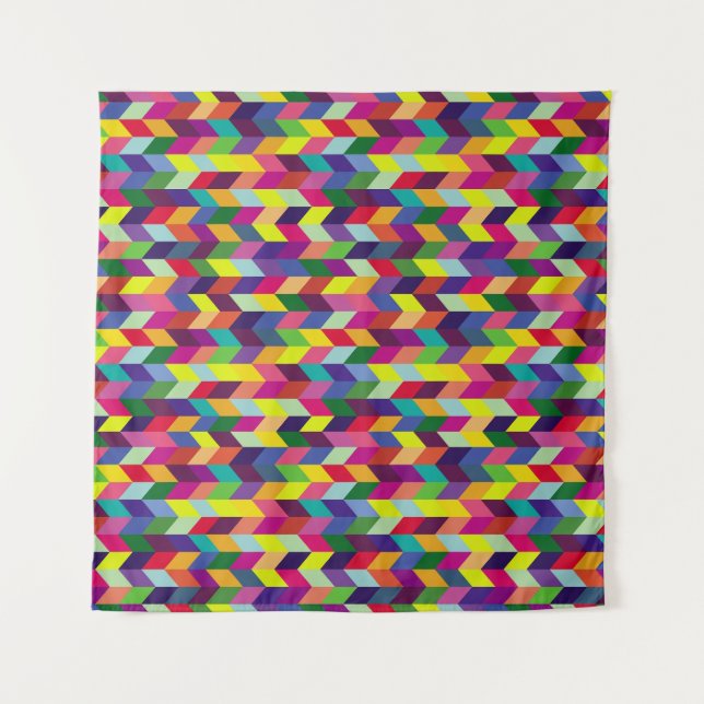 Tapiz Colorful Geometric Pattern Design – Modern Stylish (Anverso (horizontal))