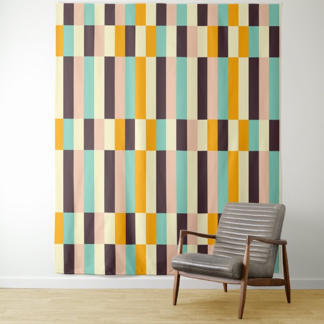 Tapiz Colorful geometric pattern with vertical stripes  (In situ)