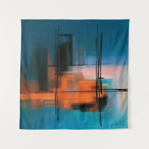 Tapiz Colorida pintura acrílica abstracta. Paisajes surr