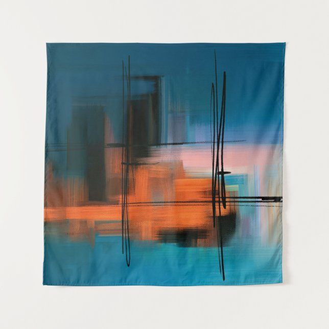 Tapiz Colorida pintura acrílica abstracta. Paisajes surr (Anverso)