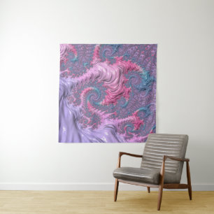 Tapiz Colorido Boho Hippie Groovy Trippy Pastel Fractal