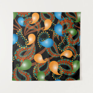 Tapiz Colorido floral de origen étnico 3d Paisley sin fi