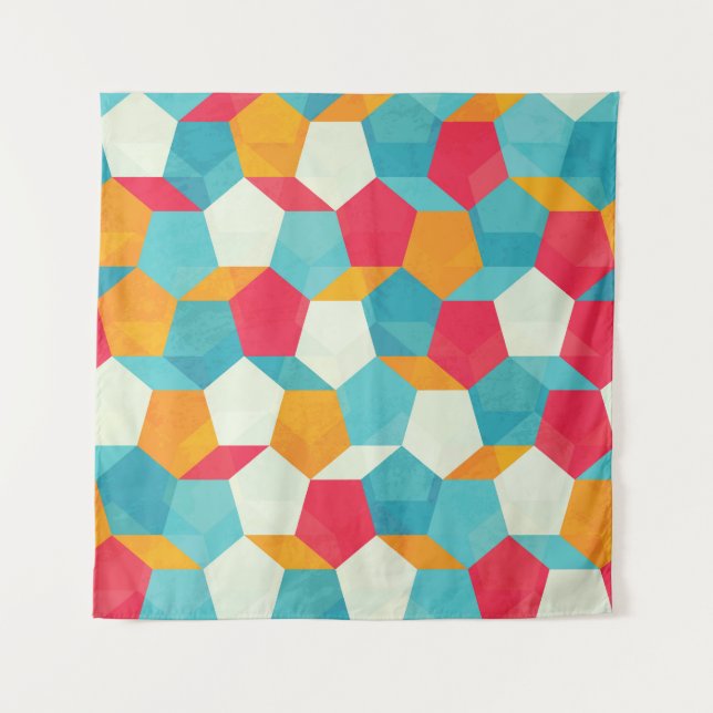 Tapiz Colorido Mosaico, Patrón Artístico Sin Marea. (Anverso)