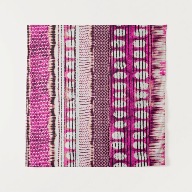 Tapiz colorido patrón de frontera étnica abstracta de fu (Anverso)