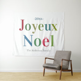 Tapiz Coloridos Navidades franceses de Joyeux Noel