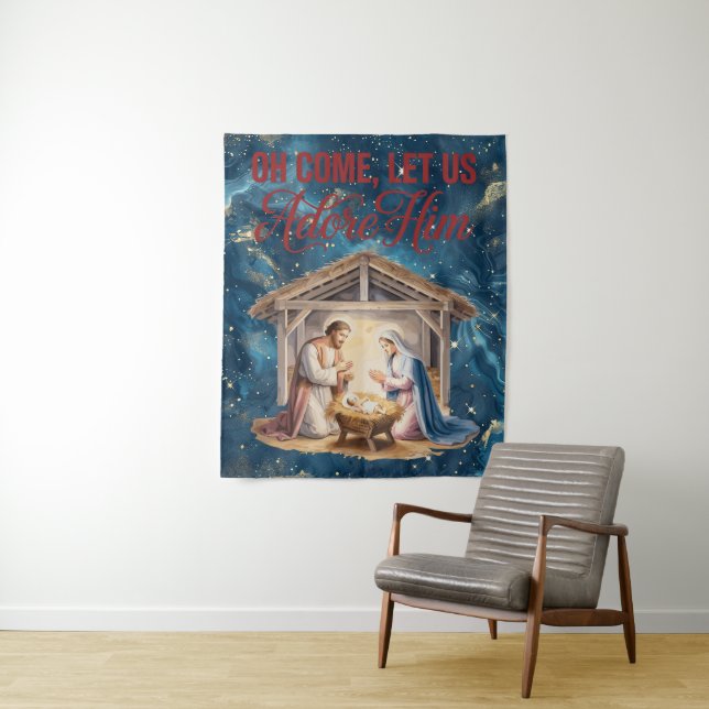 Tapiz Come Adore Him Tapestry (In situ)