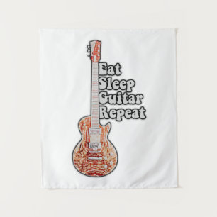 Tapiz Comer dormir guitarra repetir. cita motivacional