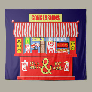 Tapiz Comida y bebidas del puesto de concesiones