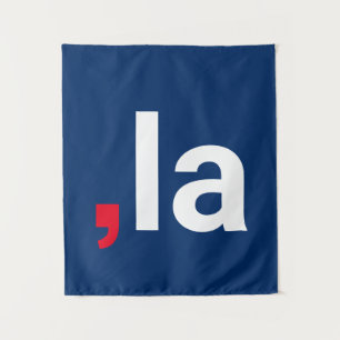 Tapiz Comma La kamala pronunciación divertida azul rojo 