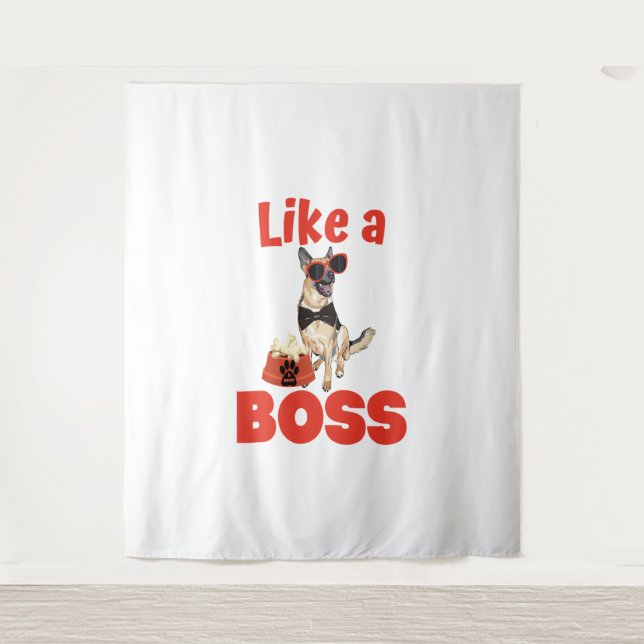 Tapiz Como un Boss Pastor Alemán (Anverso)