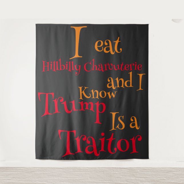 Tapiz Como una tabla de Hillbilly y sé que Trump es un  (Anverso)