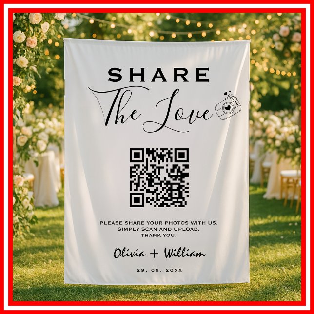 Tapiz Compartir el Boda de código QR moderno de amor (Subido por el creador)