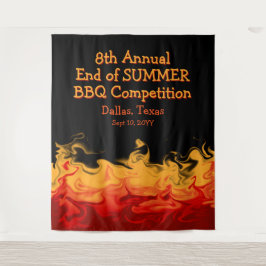 Tapiz Competencia de Parrillada de Llamas de Fuego Moder