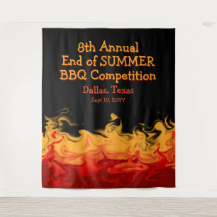 Tapiz Competencia de Parrillada de Llamas de Fuego Moder