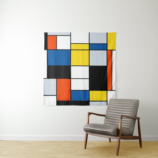 Tapiz Composición de Piet Mondrian A - Resumen de arte m (In situ)