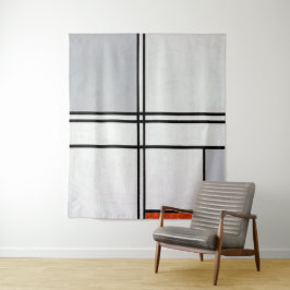 Tapiz Composición (Nº 1) Gris-Rojo | Piet Mondrian |