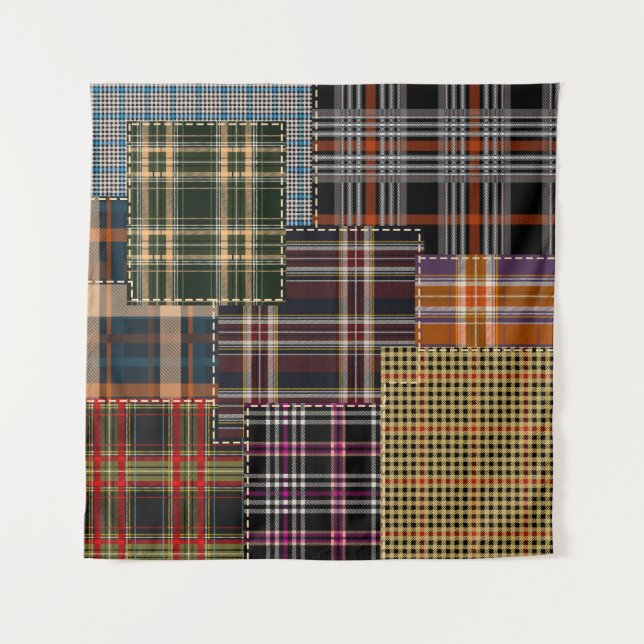 Tapiz Comprobaciones en mosaico, diseño de la superficie (Anverso)