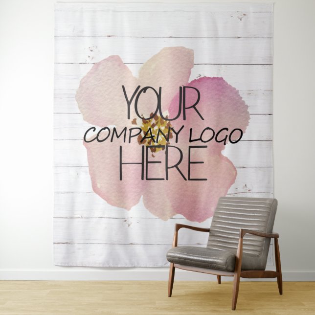 Tapiz Compromiso con logotipo de la compañía: fondo de m (In situ)