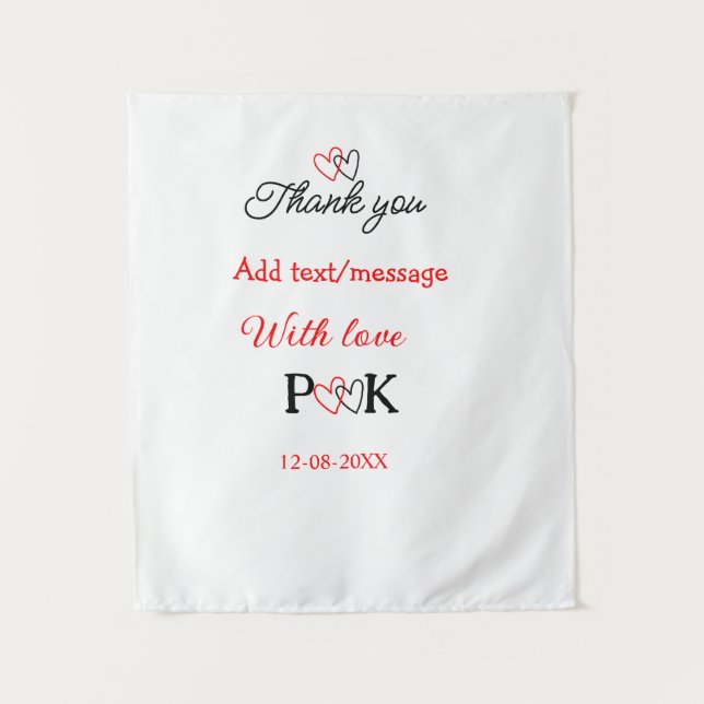 Tapiz Con amor añadir nombre de la pareja letra gracias  (Anverso)