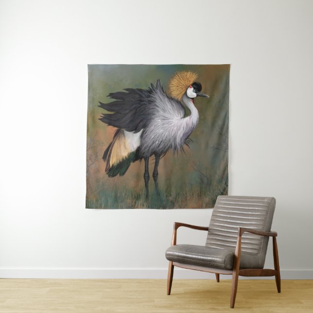 Tapiz con grulla coronada gris (In situ)