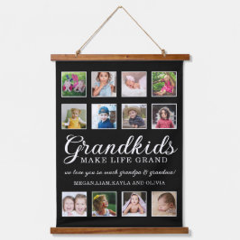 Tapiz Con Marco De Madera 12 nietos Collages de fotos hacen gran presupuesto