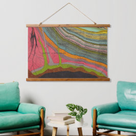 Tapiz Con Marco De Madera 1893 Pared de diagrama de geología y meteorología