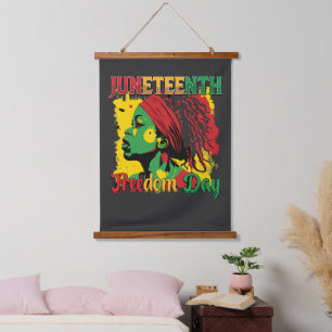 Tapiz Con Marco De Madera 18 de junio Día de la Libertad Negra 1865 Loc