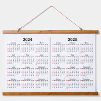 2024 2025 Calendario 2 años blanco negro