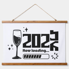 Tapiz Con Marco De Madera 2026 New Year Loading Celebration Typography