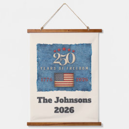 Tapiz Con Marco De Madera 250 Years of Freedom - Personalized Wall Tapestry