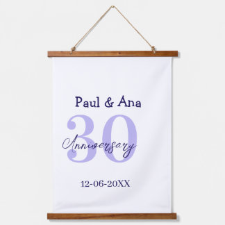 Tapiz Con Marco De Madera 30th anniversary purple bold letter name simple re