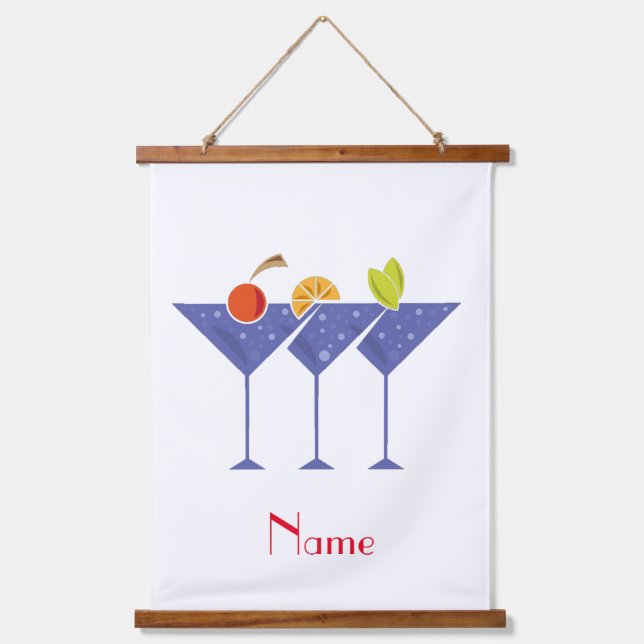 Tapiz Con Marco De Madera 3 Martini Cocktails Thunder_Cove (Anverso)