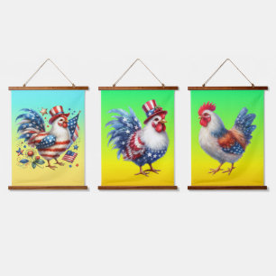 Tapiz Con Marco De Madera 4 de julio Pollo Clipart-61531-61532-61533