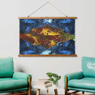 Tapiz Con Marco De Madera A Bright Goldfish