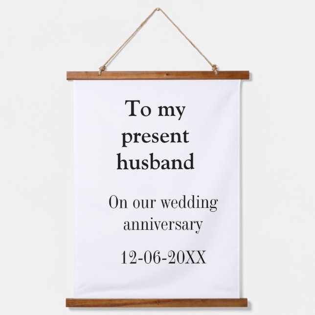 Tapiz Con Marco De Madera A mi esposo boda aniversario añada mamáes de fecha (Anverso)