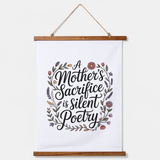 Tapiz Con Marco De Madera A Mother's Sacrifice Is Silent Poetry (Anverso)