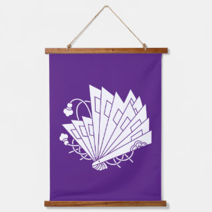 Tapiz Con Marco De Madera Abanicos en forma de mariposa (Hi-ogi cho)