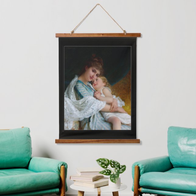 Tapiz Con Marco De Madera Abrazo de licitación de Emile Munier (Sala de estar)